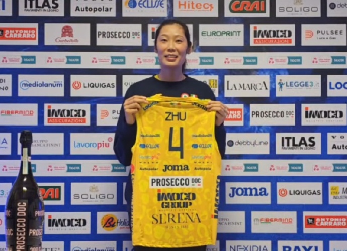 朱婷得到全场最高13分并获MVP,助科内利亚诺女排六连胜